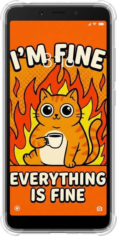 Силіконовий протиударний с посиленими кутами чехол Funny Cat для Xiaomi Redmi 6 - 6786sp-1521 изображение 