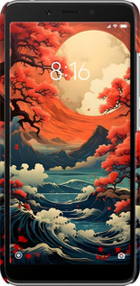 3D пластиковий матовий чехол Природа Японії для Xiaomi Redmi 6A - 6327m-1531 изображение 