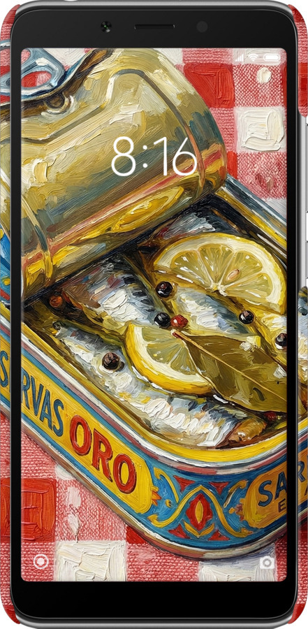 3D пластиковый матовый чехол Vintage Sardine Tin Phone для Xiaomi Redmi 6A - 6772m-1531 изображение 