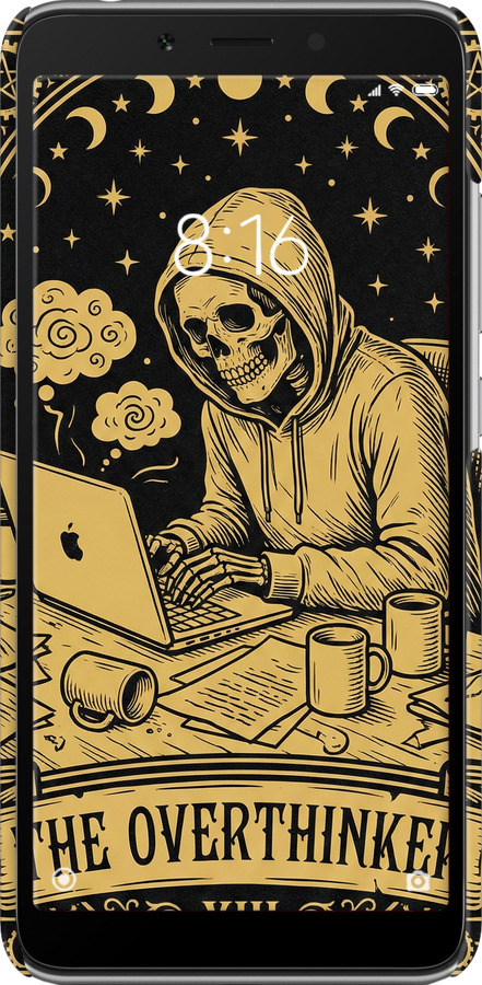 3D пластиковый матовый чехол The Overthinker для Xiaomi Redmi 6A - 6774m-1531 изображение 