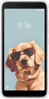 Силикон с усиленными углами чехол Пес в очках для Xiaomi Redmi 6A - 6381sp-1531 изображение 