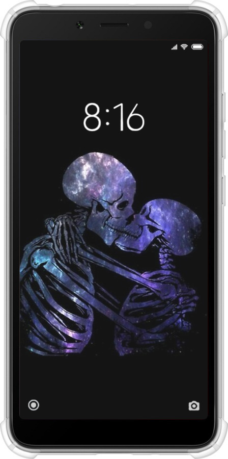 Силикон с усиленными углами чехол С изображением скелета для Xiaomi Redmi 6A - 6537sp-1531 изображение 
