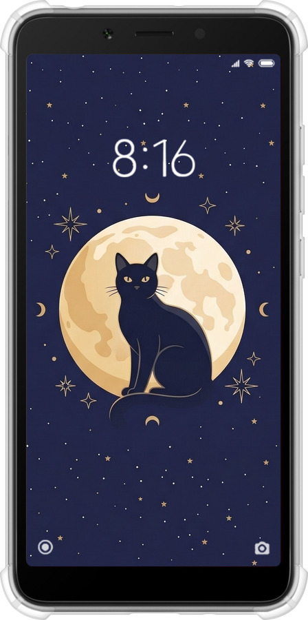 Силикон с усиленными углами чехол Cute Cat Celestial/Witchy для Xiaomi Redmi 6A - 6787sp-1531 изображение 