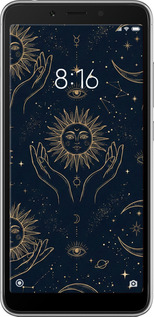 Силиконовый чехол Celestial Harmony: Sun & Moon Gold Mystic Pattern для Xiaomi Redmi 6A - 6778u-1531 изображение 