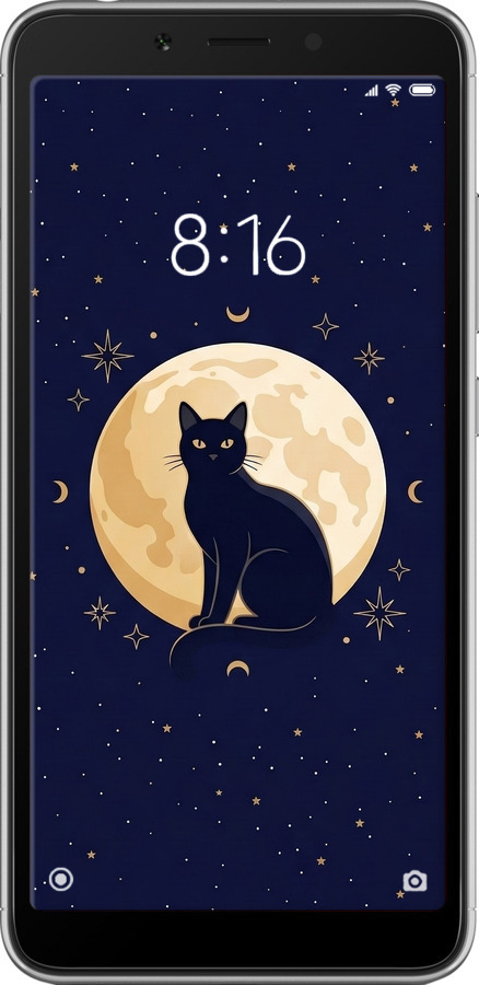 Силиконовый чехол Cute Cat Celestial/Witchy для Xiaomi Redmi 6A - 6787u-1531 изображение 