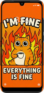 3D пластиковый матовый чехол Funny Cat для Xiaomi Redmi 7 - 6786m-1669 изображение 