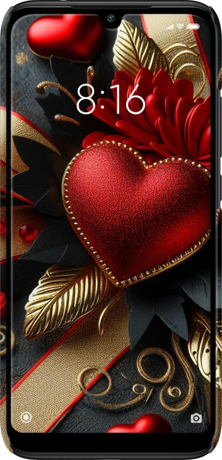 3D пластиковий матовий чехол Сердечки v2 для Xiaomi Redmi 7 - 5832m-1669 изображение 