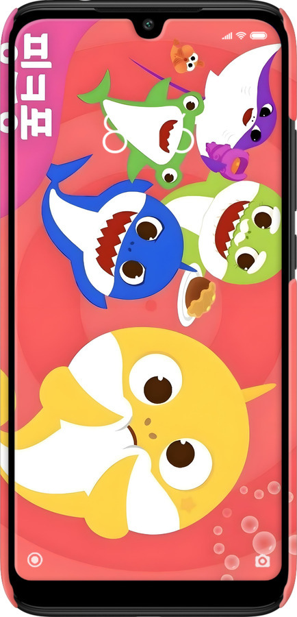 3D пластиковый матовый чехол Бейби Шаркс для Xiaomi Redmi 7 - 6305m-1669 изображение 