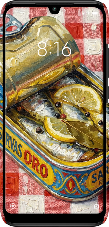 3D пластиковый матовый чехол Vintage Sardine Tin Phone для Xiaomi Redmi 7 - 6772m-1669 изображение 