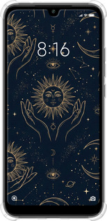 Силіконовий протиударний с посиленими кутами чехол Celestial Harmony: Sun & Moon Gold Mystic Pattern для Xiaomi Redmi 7 - 6778sp-1669 изображение 