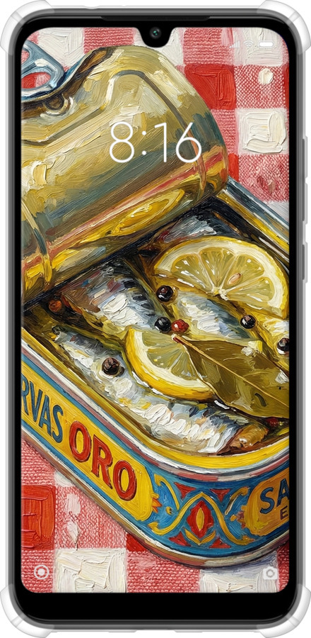 Силикон с усиленными углами чехол Vintage Sardine Tin Phone для Xiaomi Redmi 7 - 6772sp-1669 изображение 