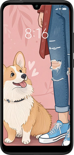 2D пластиковый чехол Корги 3 для Xiaomi Redmi 7 - 6707t-1669 изображение 