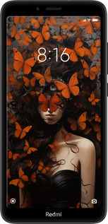 TPU чехол Дівчина з помаранчевими метеликами для Xiaomi Redmi 7A - 5941b-1716 изображение 