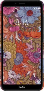 3D пластиковий матовий чехол Абстрактні  квіти для Xiaomi Redmi 7A - 6526m-1716 изображение 
