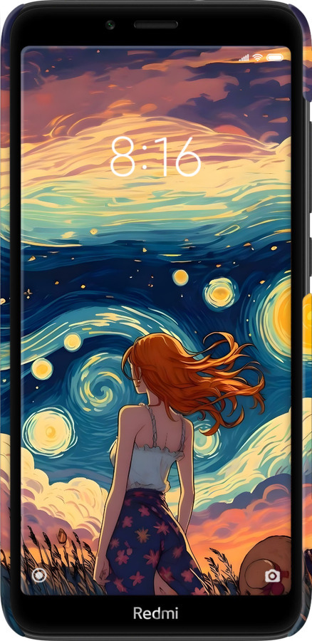 3D пластиковый матовый чехол Девушка Арт для Xiaomi Redmi 7A - 6325m-1716 изображение 