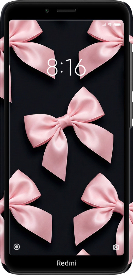 3D пластиковый матовый чехол Coquette Ribbons Dark Coquette для Xiaomi Redmi 7A - 6767m-1716 изображение 