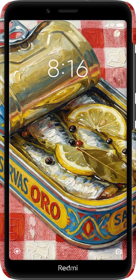 3D пластиковый матовый чехол Vintage Sardine Tin Phone для Xiaomi Redmi 7A - 6772m-1716 изображение 