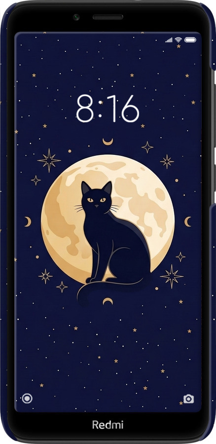 3D пластиковый матовый чехол Cute Cat Celestial/Witchy для Xiaomi Redmi 7A - 6787m-1716 изображение 