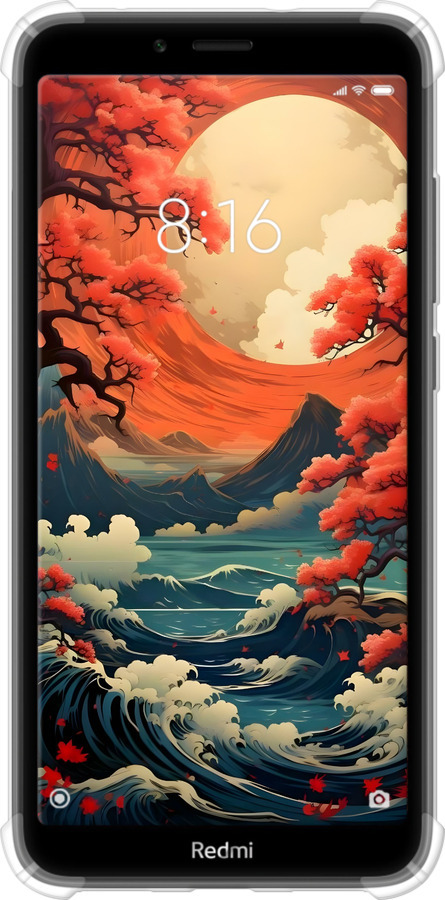 Силикон с усиленными углами чехол Природа японии для Xiaomi Redmi 7A - 6327sp-1716 изображение 