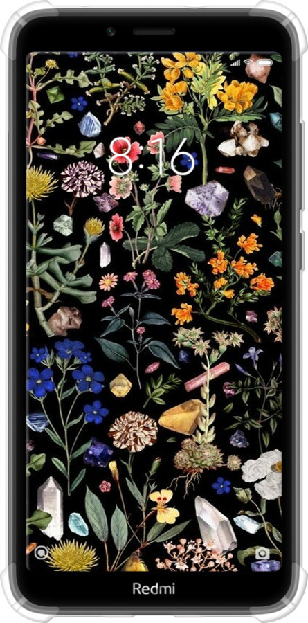 Силикон с усиленными углами чехол С цветами для Xiaomi Redmi 7A - 6422sp-1716 изображение 