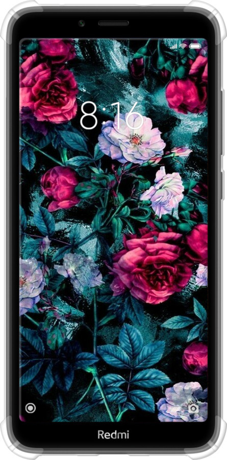 Силіконовий протиударний с посиленими кутами чехол Сад та троянди для Xiaomi Redmi 7A - 6483sp-1716 изображение 