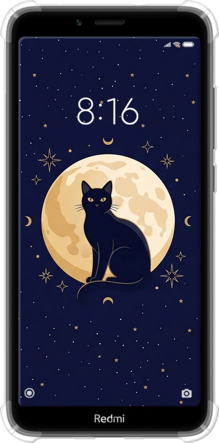 Силіконовий протиударний с посиленими кутами чехол Cute Cat Celestial/Witchy для Xiaomi Redmi 7A - 6787sp-1716 изображение 