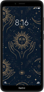 2D пластиковий чехол Celestial Harmony: Sun & Moon Gold Mystic Pattern для Xiaomi Redmi 7A - 6778t-1716 изображение 