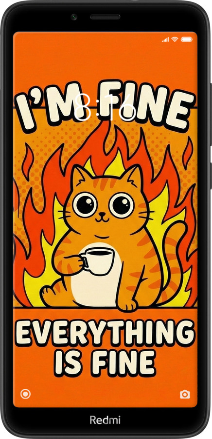 2D пластиковий чехол Funny Cat для Xiaomi Redmi 7A - 6786t-1716 изображение 