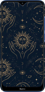 3D пластиковий матовий чехол Celestial Harmony: Sun & Moon Gold Mystic Pattern для Xiaomi Redmi 8 - 6778m-1806 изображение 