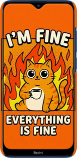 3D пластиковый матовый чехол Funny Cat для Xiaomi Redmi 8 - 6786m-1806 изображение 