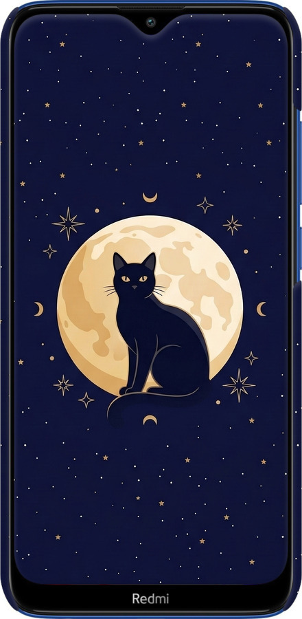 3D пластиковый матовый чехол Cute Cat Celestial/Witchy для Xiaomi Redmi 8 - 6787m-1806 изображение 