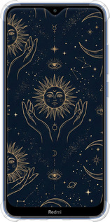 Силикон с усиленными углами чехол Celestial Harmony: Sun & Moon Gold Mystic Pattern для Xiaomi Redmi 8 - 6778sp-1806 изображение 