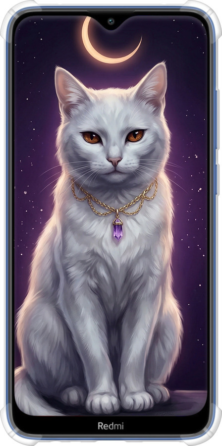 Силикон с усиленными углами чехол Mystic White Cat Gothic Dark Purple Gold для Xiaomi Redmi 8 - 6805sp-1806 изображение 