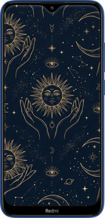2D пластиковый чехол Celestial Harmony: Sun & Moon Gold Mystic Pattern для Xiaomi Redmi 8 - 6778t-1806 изображение 