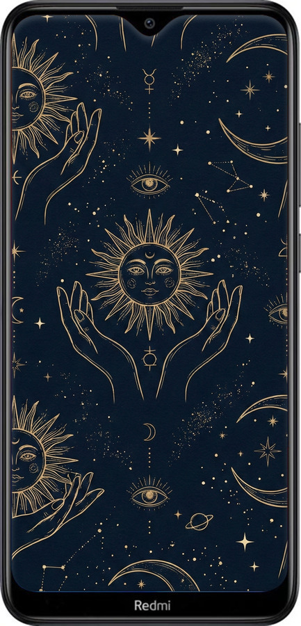 TPU чехол Celestial Harmony: Sun & Moon Gold Mystic Pattern для Xiaomi Redmi 8A - 6778b-1794 изображение 