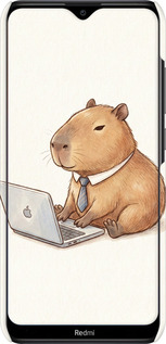 3D пластиковий матовий чехол Funny Capybara CEO Working для Xiaomi Redmi 8A - 6777m-1794 изображение 