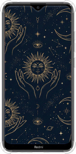 Силикон с усиленными углами чехол Celestial Harmony: Sun & Moon Gold Mystic Pattern для Xiaomi Redmi 8A - 6778sp-1794 изображение 