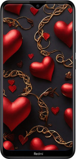 2D пластиковый чехол Сердечки для Xiaomi Redmi 8A - 5831t-1794 изображение 