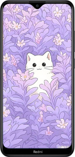 2D пластиковый чехол Котик в цветах для Xiaomi Redmi 8A - 6390t-1794 изображение 