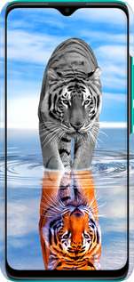 3D пластиковий матовий чехол Тигр для Xiaomi Redmi 9 - 6016m-2019 изображение 