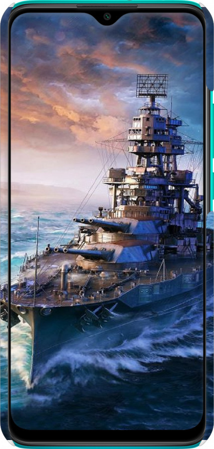 3D пластиковый матовый чехол Военный корабль, world of tanks, wargaming для Xiaomi Redmi 9 - 6461m-2019 изображение 