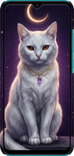 3D пластиковый матовый чехол Mystic White Cat Gothic Dark Purple Gold для Xiaomi Redmi 9A - 6805m-2034 изображение 
