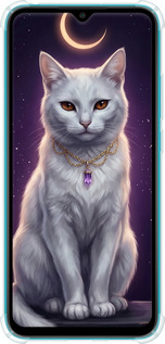 Силикон с усиленными углами чехол Mystic White Cat Gothic Dark Purple Gold для Xiaomi Redmi 9A - 6805sp-2034 изображение 