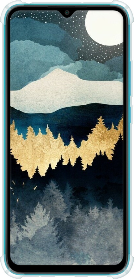 Силикон с усиленными углами чехол Ночной пейзаж с лесом и горами для Xiaomi Redmi 9A - 6493sp-2034 изображение 