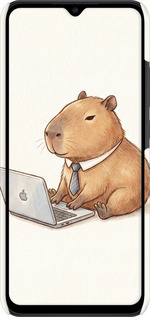 3D пластиковый матовый чехол Funny Capybara CEO Working для Xiaomi Redmi 9C - 6777m-2035 изображение 