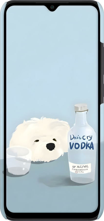 3D пластиковый матовый чехол Пес водка для Xiaomi Redmi 9C - 6368m-2035 изображение 