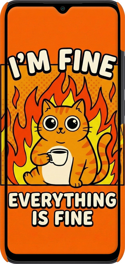 3D пластиковый матовый чехол Funny Cat для Xiaomi Redmi 9C - 6786m-2035 изображение 