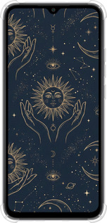 Силикон с усиленными углами чехол Celestial Harmony: Sun & Moon Gold Mystic Pattern для Xiaomi Redmi 9C - 6778sp-2035 изображение 