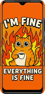 3D пластиковий матовий чехол Funny Cat для Xiaomi Redmi 9T - 6786m-2257 изображение 