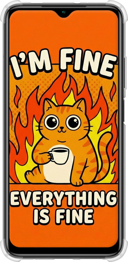 Силикон с усиленными углами чехол Funny Cat для Xiaomi Redmi 9T - 6786sp-2257 изображение 